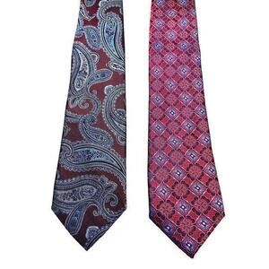 Lot of 2 Jos A Bank‎ Classic Collection Ties Multicolor 100% Silk Handmade